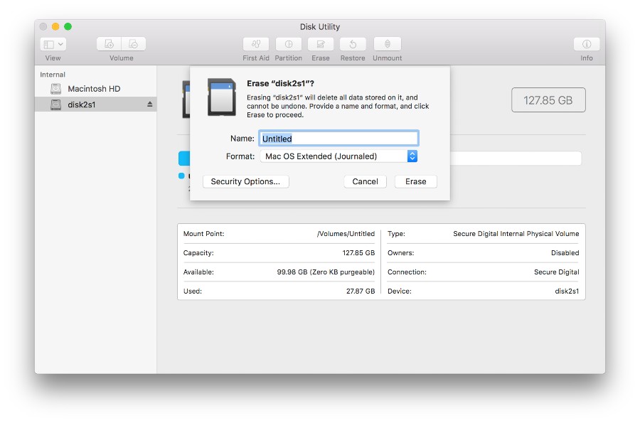 reformat external drive for mac